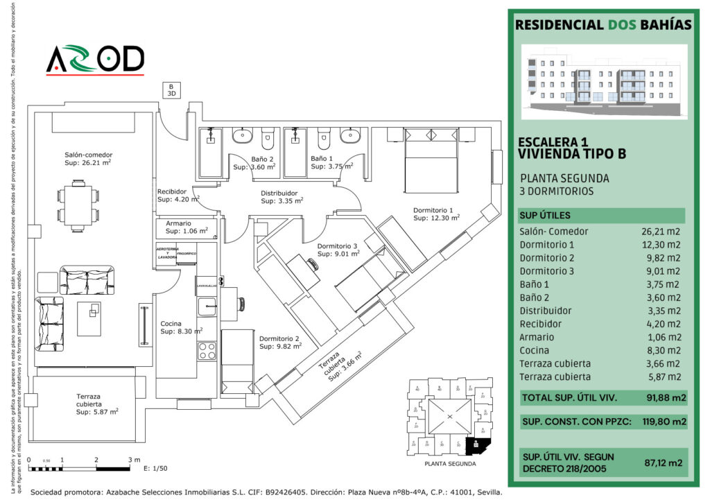 Planta 2 Esc 1 Letra B – DOS BAHÍAS